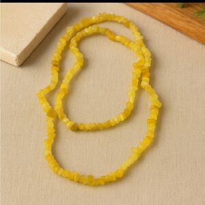 Vintage Raw Crystal Quartz Chip Bead Strand Necklace Natural Stone Jewelry 30”